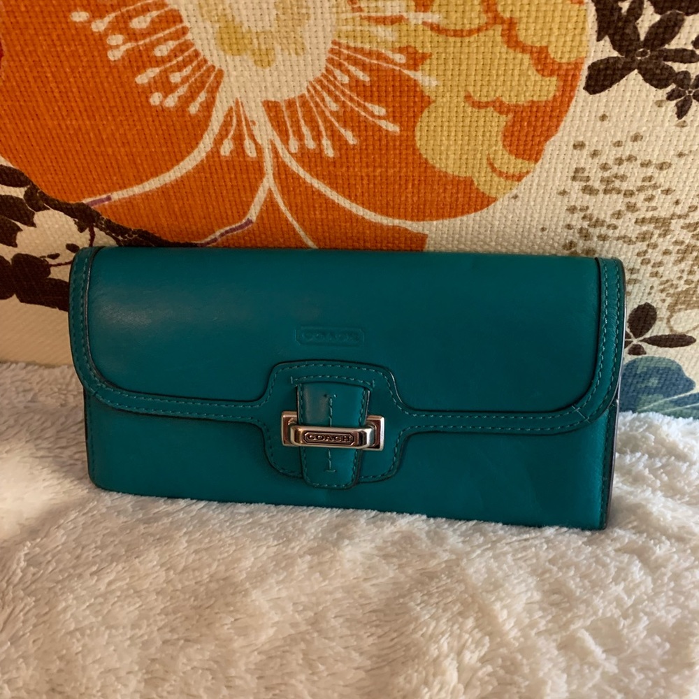 Coach teal wallet.